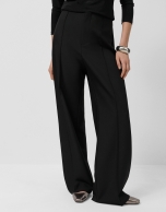 Pantalón recto talle alto negro