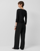 Pantalón recto talle alto negro