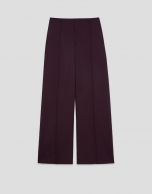 Burgundy high-waisted straight-leg pants