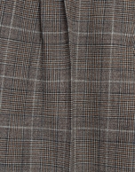 Pantalón pinzas corte masculino cuadro gales marrón