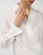 Cross-over shirt with white cotton stitched views