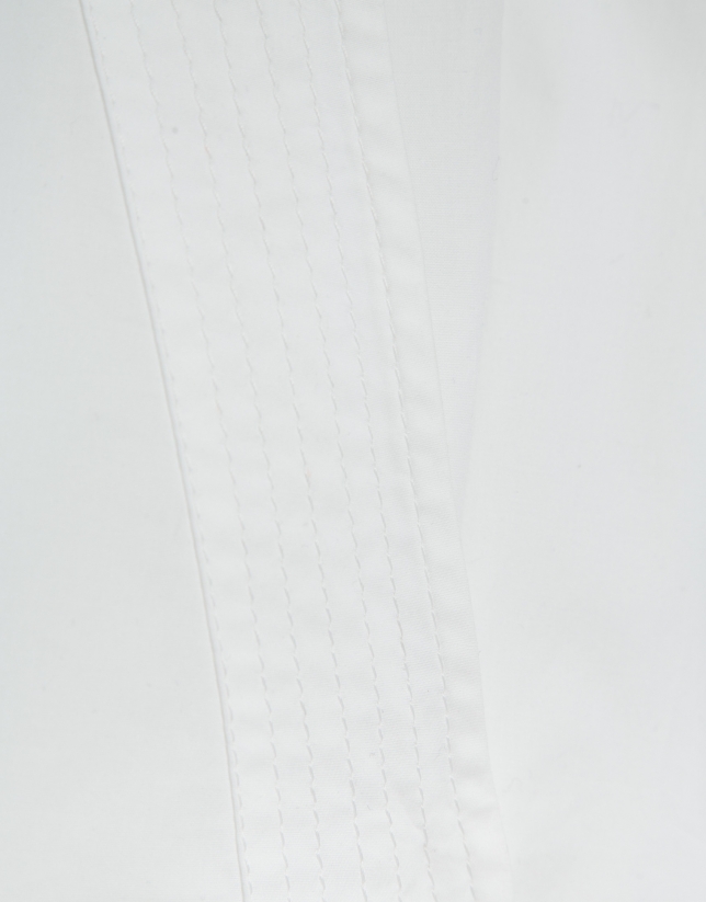 Cross-over shirt with white cotton stitched views