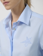 Camisa corte masculino algodón azul
