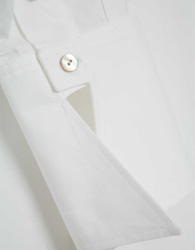 Camisa algodón blanco con puños oversize