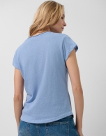 Camiseta punto ligero azul con estrellas