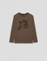 Camiseta manga larga listas tostadas con estrellas