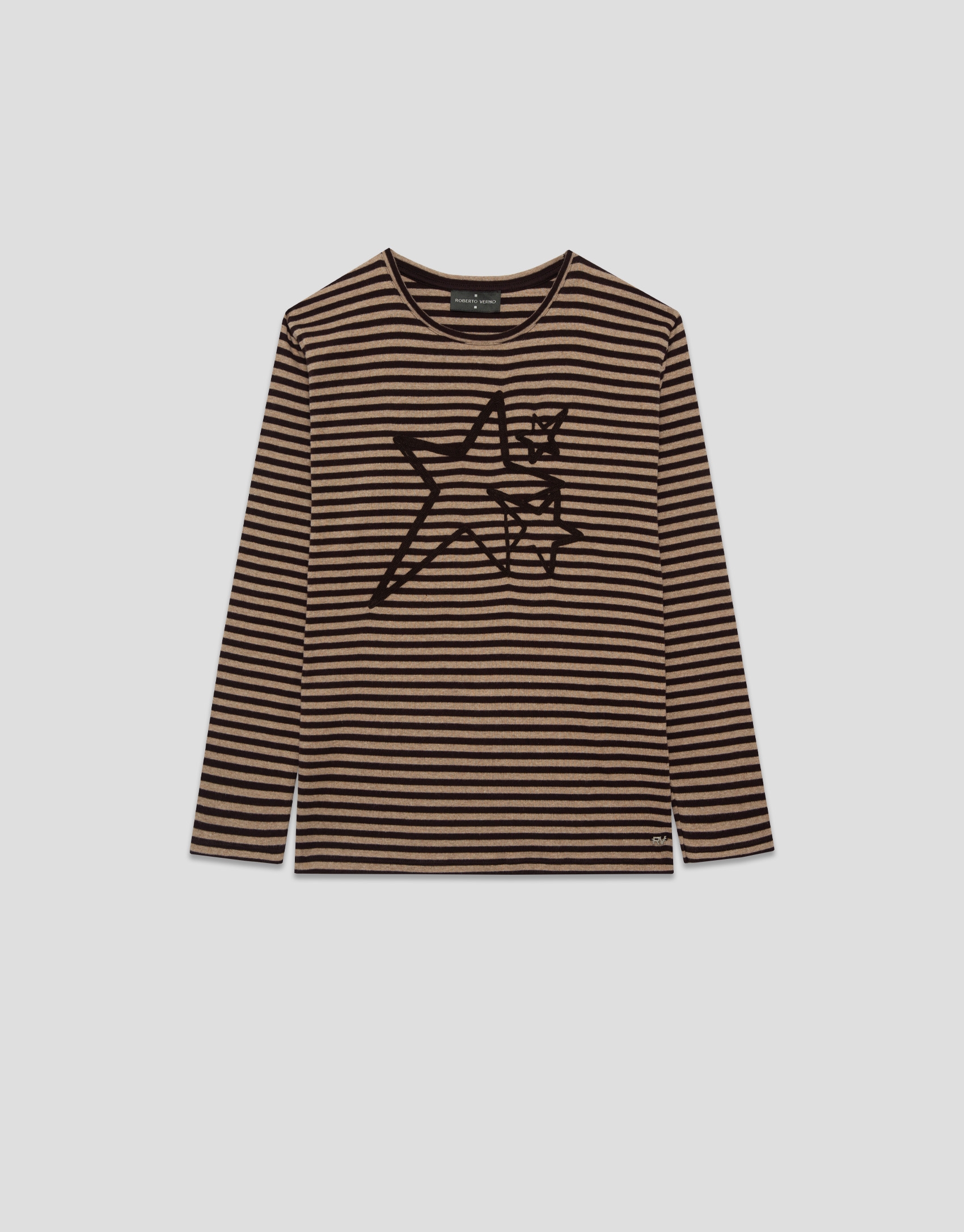 Camiseta manga larga listas tostadas con estrellas