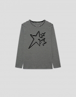 Camiseta manga larga listas grises con estrellas