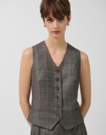 Men's brown Welsh plaid tailored waistcoat