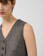 Men's brown Welsh plaid tailored waistcoat