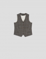 Chaleco sastre masculino cuadro gales marrón