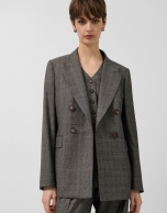 Blazer cruzada cuadro gales marrón