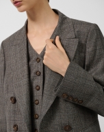 Blazer cruzada cuadro gales marrón