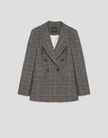 Blazer cruzada cuadro gales marrón