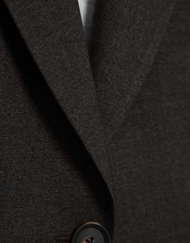 Blazer un botón mezcla lana marrón