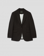 Blazer un botón mezcla lana marrón