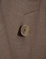 Double-breasted blazer in cool, toasted-brown wool