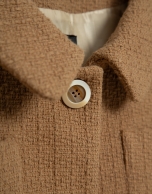 Short camel four-pocket jacket