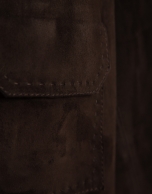 Chaqueta ante marrón con pespuntes