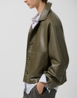 Chaqueta con bolsillos napa verde
