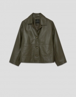 Chaqueta con bolsillos napa verde