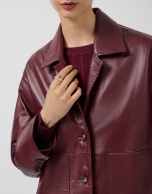 Chaqueta con bolsillos napa granate