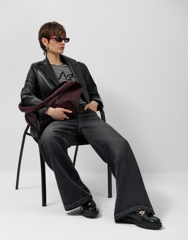 Blazer un botón napa negra