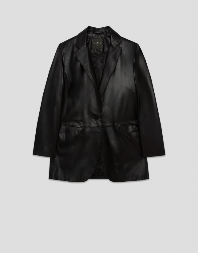 Blazer un botón napa negra