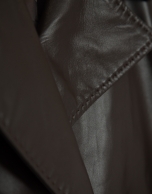 Brown napa double-breasted jacket with pockets
