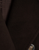 Long double-breasted coat in light brown cloth