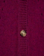 Aubergine wool jacket with openwork designs