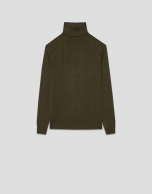 Jersey cuello subido canalé irregular verde