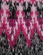 Grey high neck sweater with pink alpine design