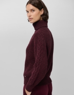 Red thick knitted sweater