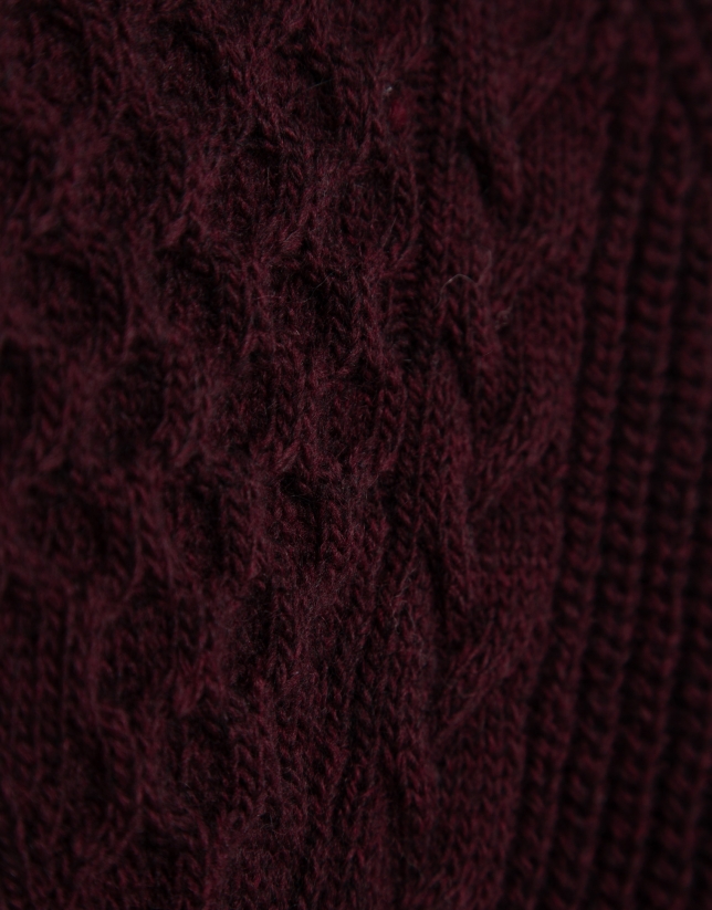 Red thick knitted sweater