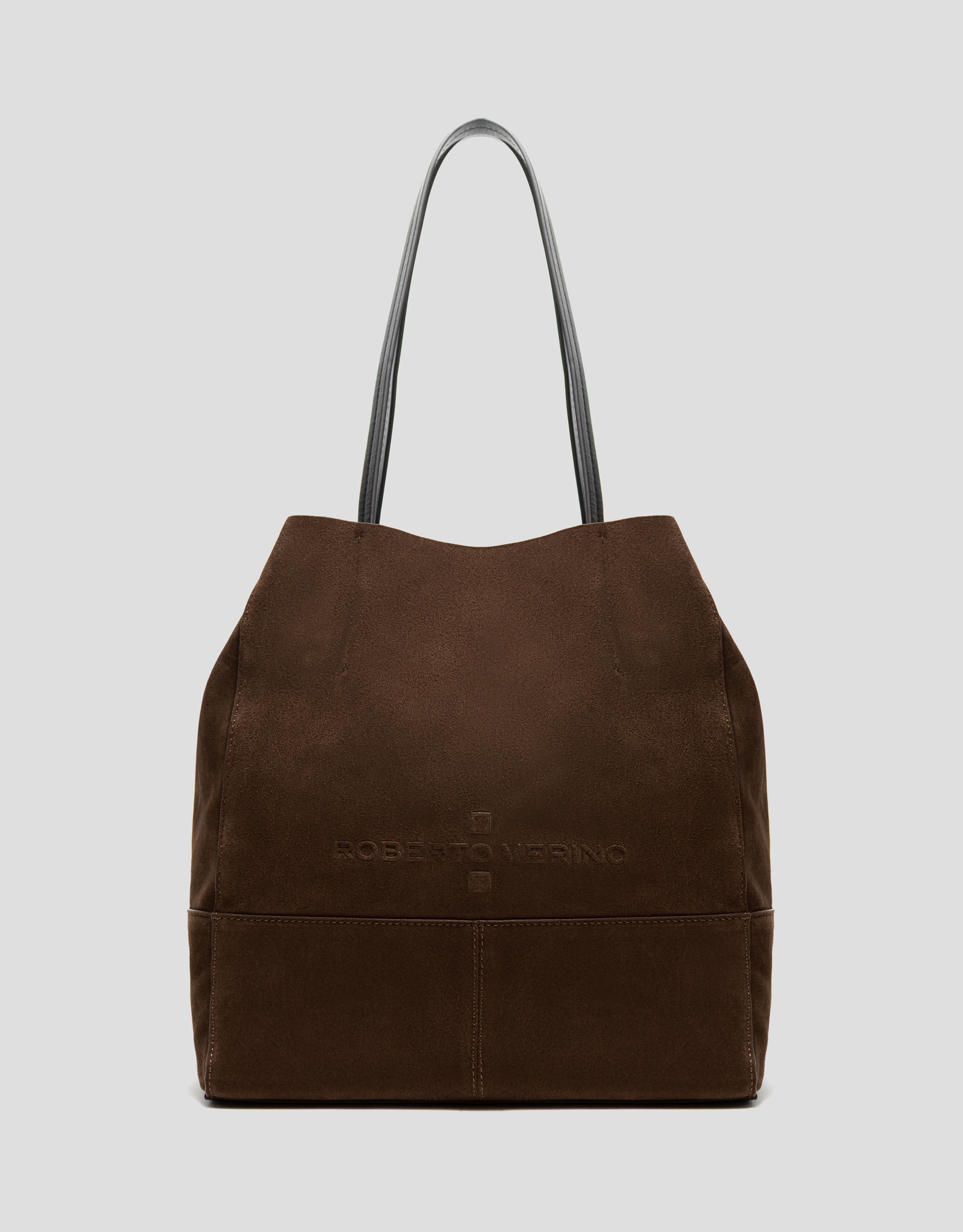 Megan Midi brown suede shopper bag