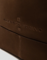 Megan Midi brown suede shopper bag