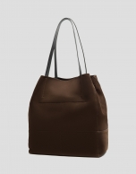 Megan Midi brown suede shopper bag