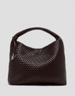 Paula Hobo Maxi Shoulder Bag in Brown Braided Leather