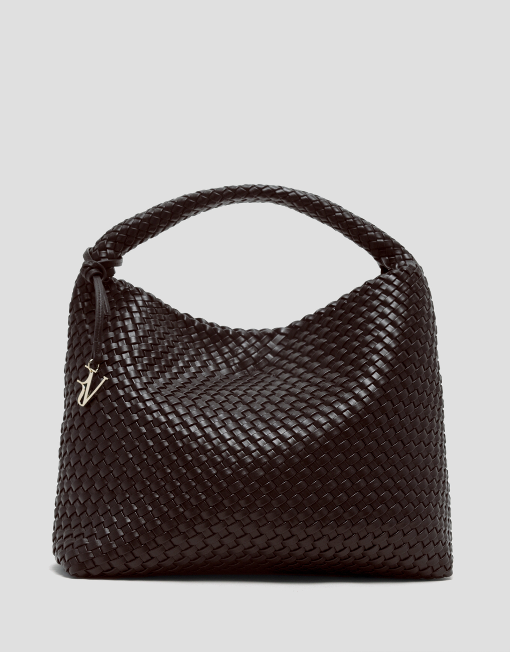 Paula Hobo Maxi Shoulder Bag in Brown Braided Leather