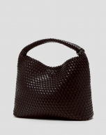 Paula Hobo Maxi Shoulder Bag in Brown Braided Leather