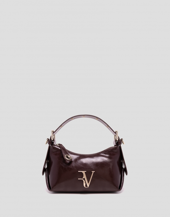 Margot Metal mini burgundy leather handbag