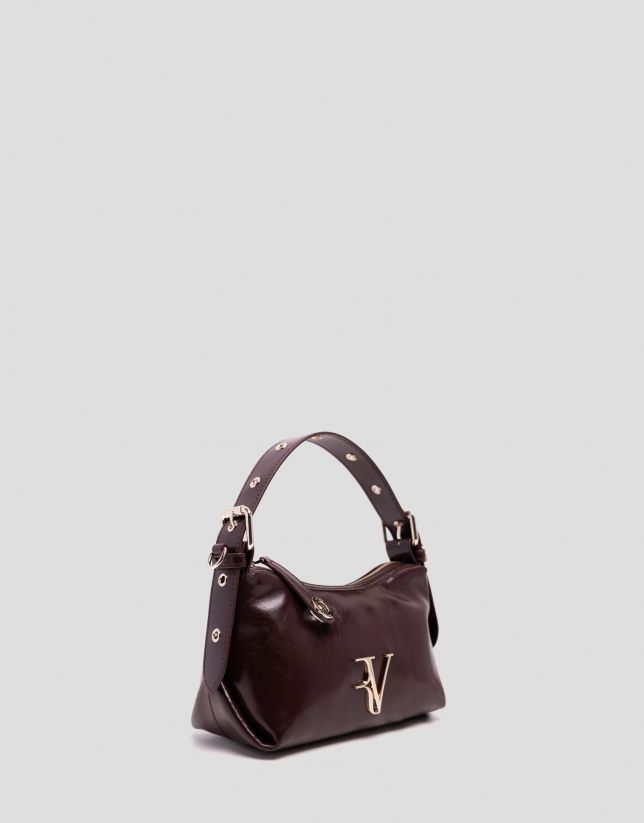 Margot Metal mini burgundy leather handbag