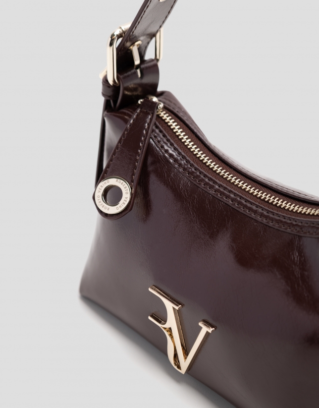 Margot Metal mini burgundy leather handbag