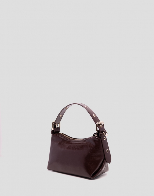 Margot Metal mini burgundy leather handbag