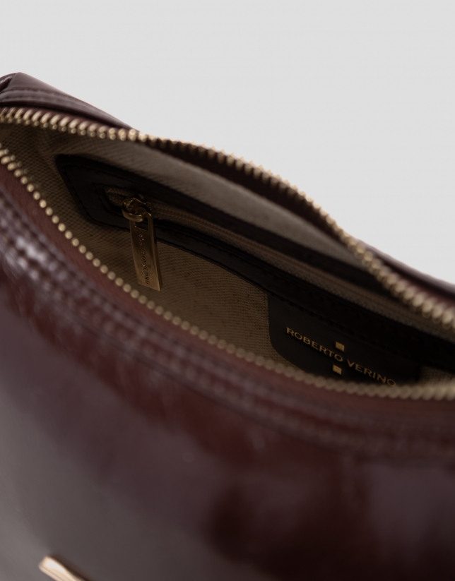 Margot Metal mini burgundy leather handbag
