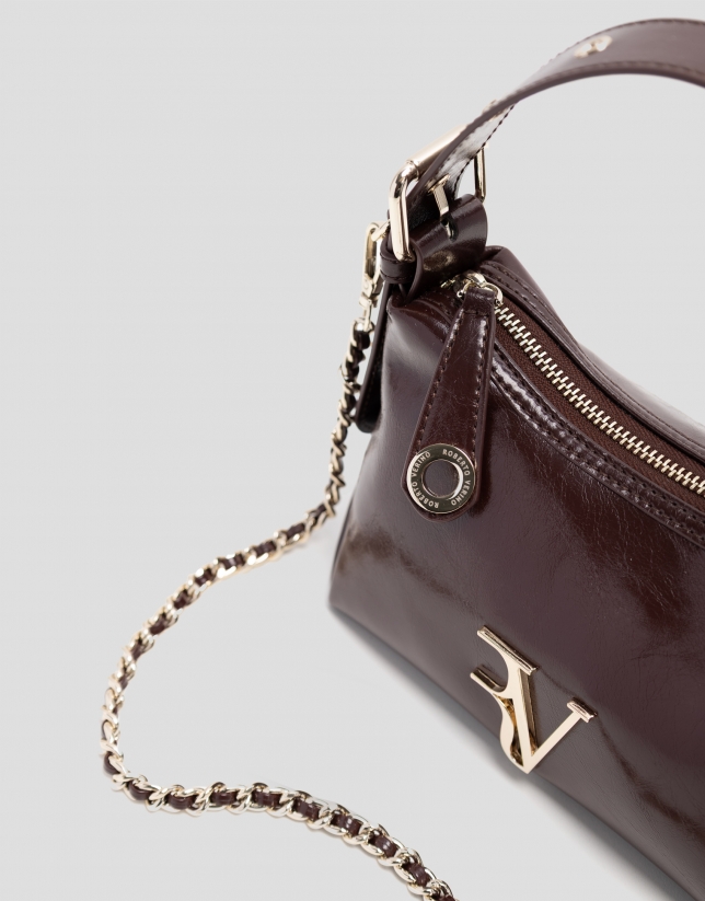 Margot Metal mini burgundy leather handbag