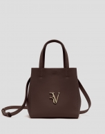 Bruna Tote Midi bag in brown leather