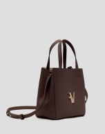 Bruna Tote Midi bag in brown leather