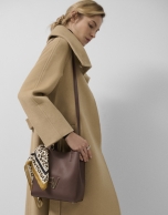 Bruna Tote Midi bag in brown leather
